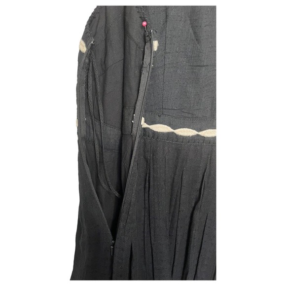 Free People Dress Womens 2 Delightful Birds Of A Feather Embroidered Flare Black - Picture 14 of 16